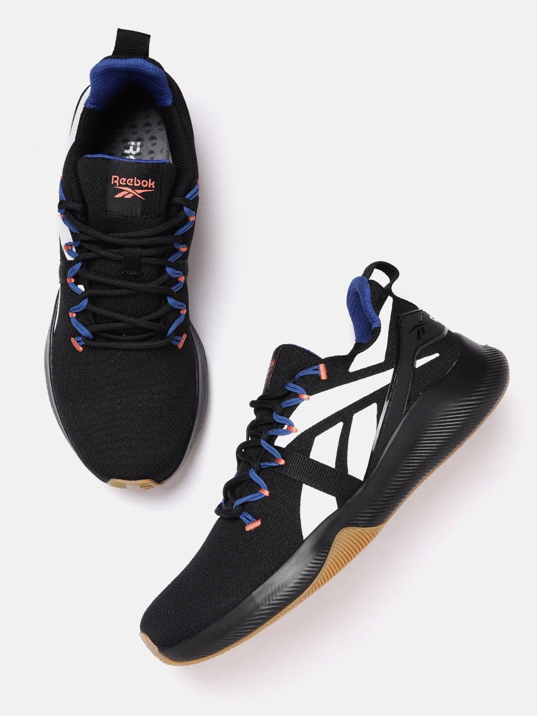 Reebok Men Navy Black & White Woven Design Epsilon Running Shoes - view 1