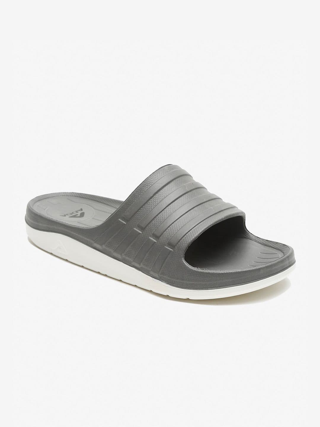Adda Men Grey Rubber Sliders - view 1