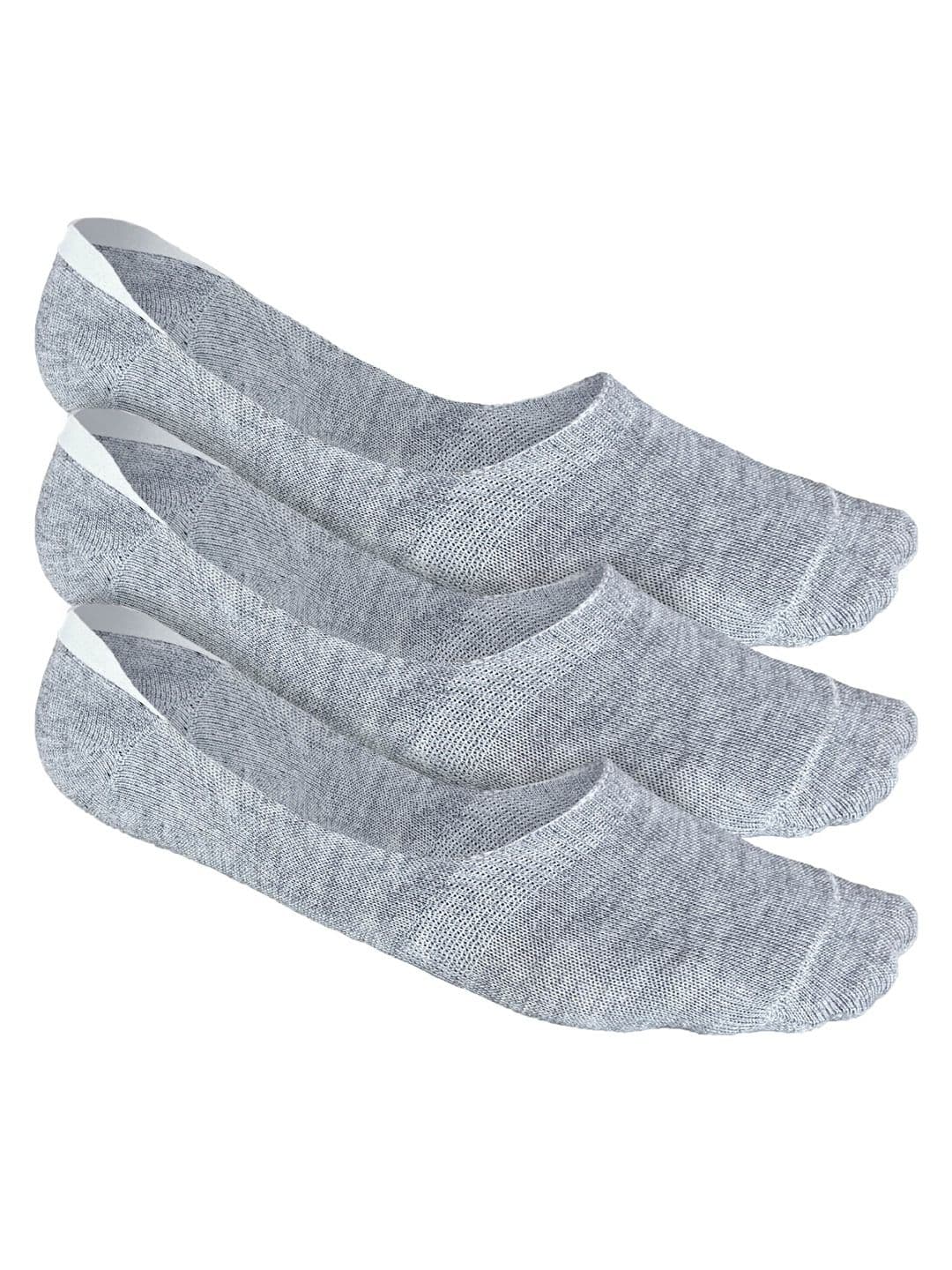 Heelium Men Grey Solid Pack of 3 Odour Free Breathable Low Cut Bamboo No Show Socks - view 1
