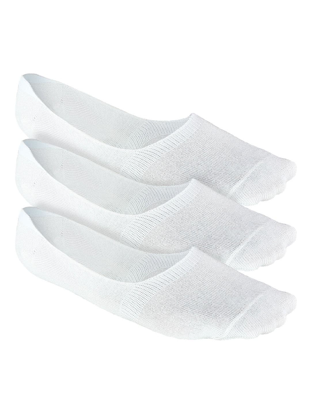 Heelium Men White Solid Pack of 3 Odour Free Breathable Low Cut Bamboo No Show Socks - view 1