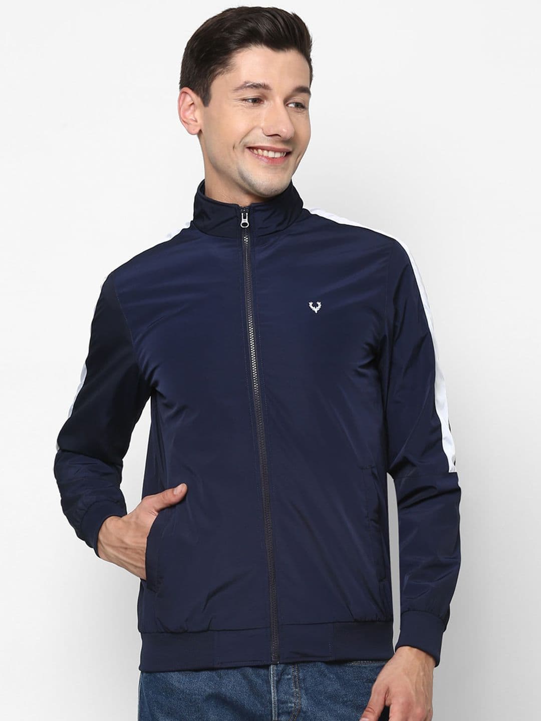 Allen Solly Men Navy Blue Bomber Jacket - view 1
