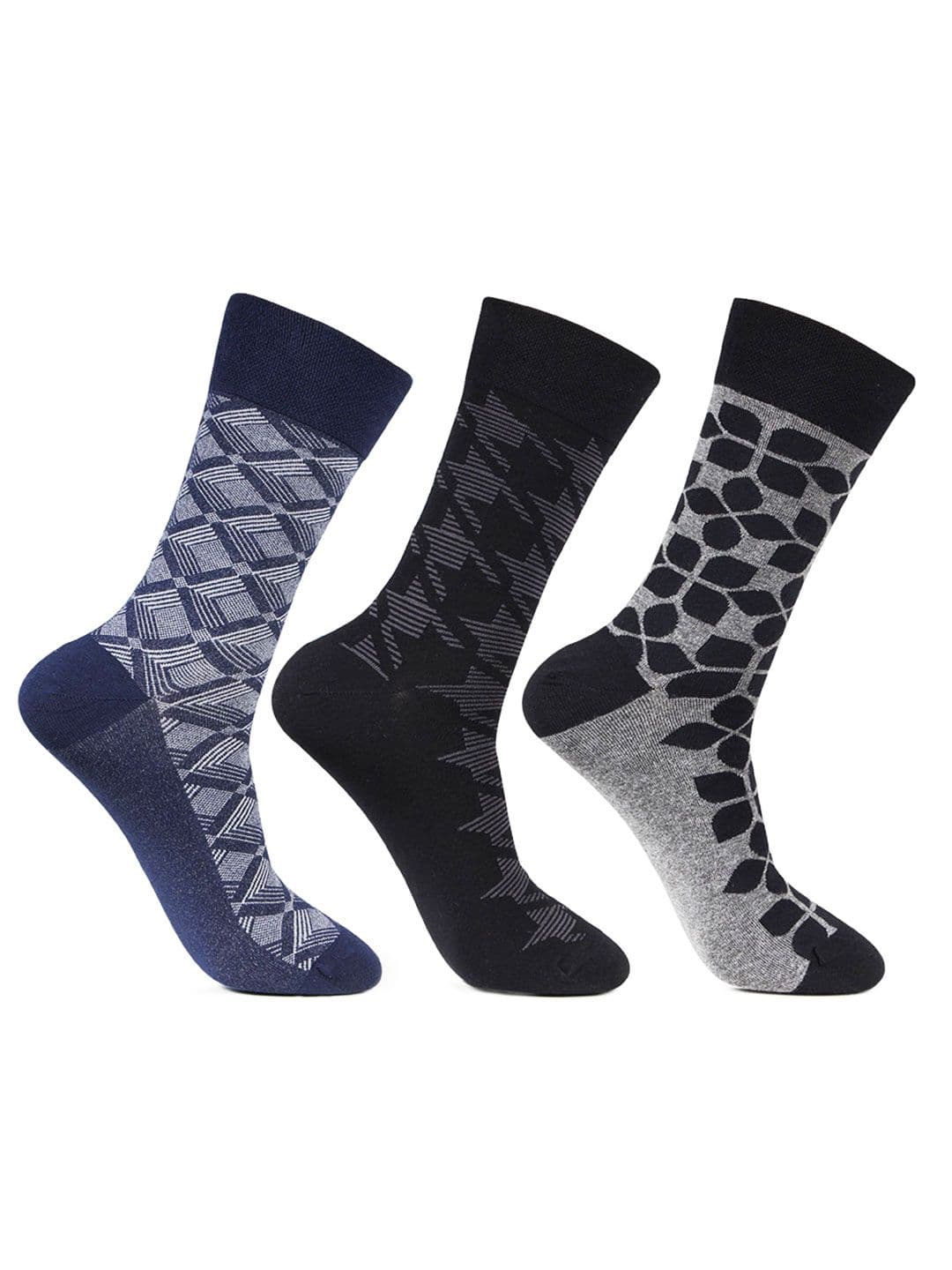 Bonjour Men Pack Of 3 Assorted Calf-Length Socks - view 1
