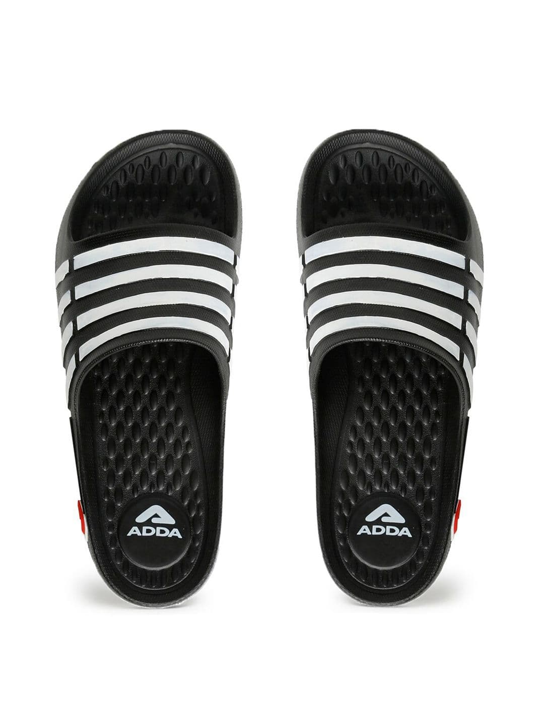 Adda Men Black & White Striped Sliders - view 1