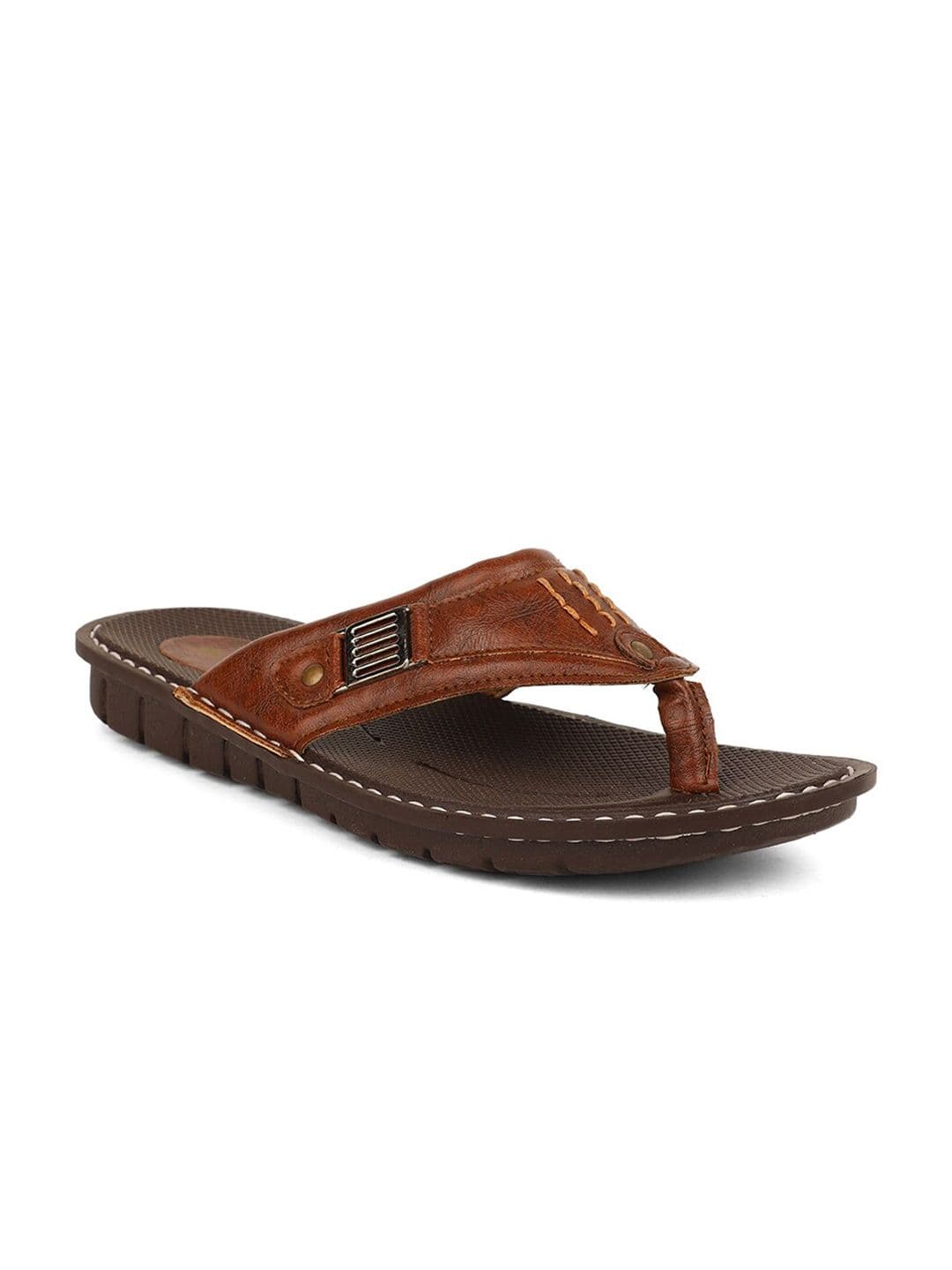 Bata Men Brown PU Comfort Sandals - view 1