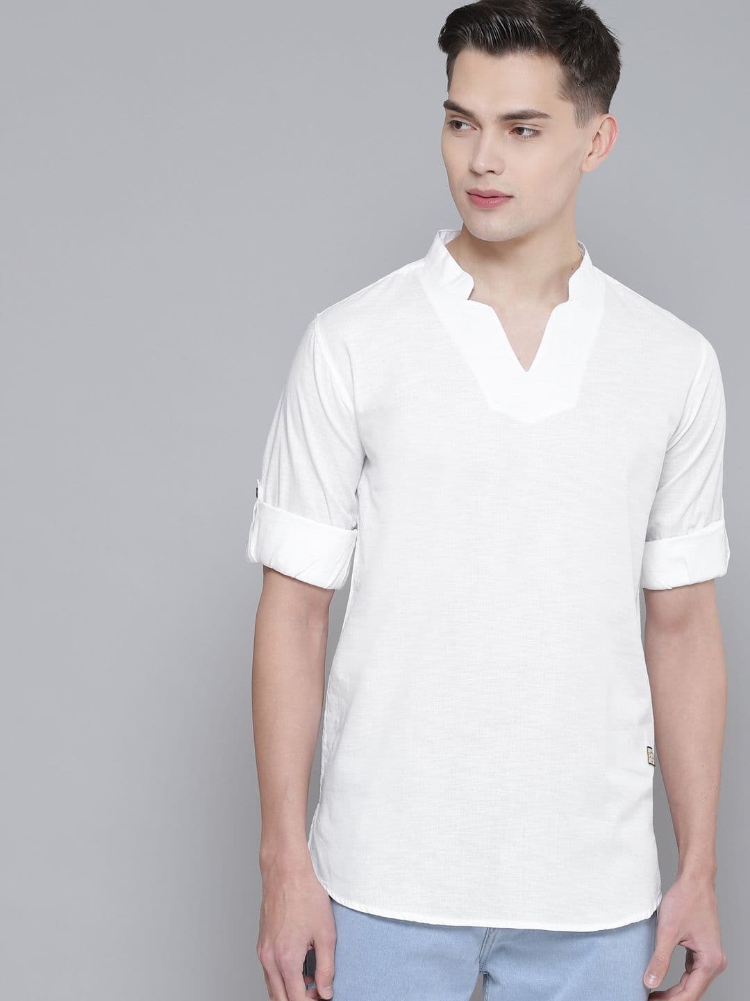 DENNISON Men White Comfort Fit Kurta - view 1