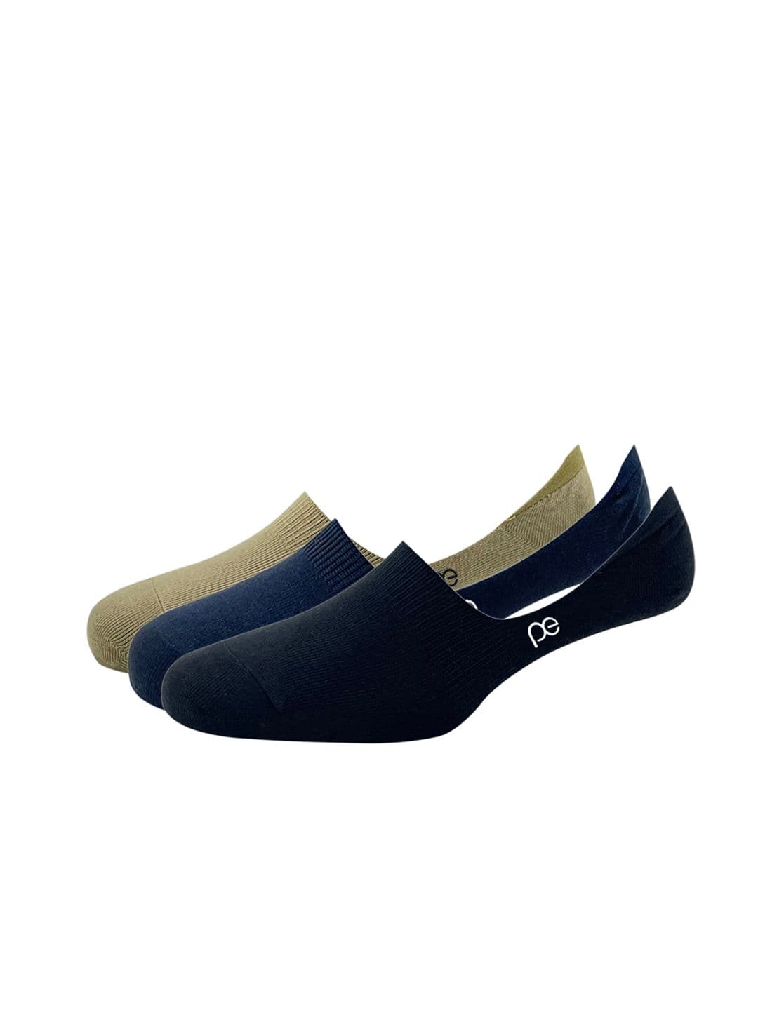 Peter England Men Pack of 3 Beige & Navy Blue Cotton Shoe Liners Socks - view 1