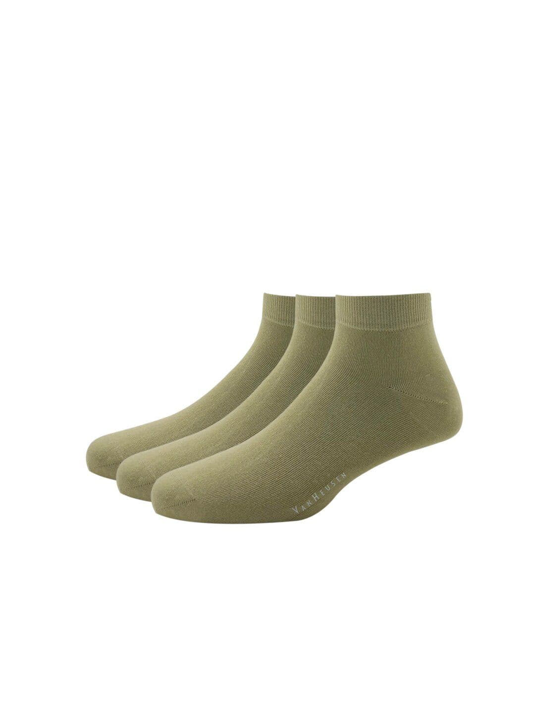 Van Heusen Men Beige Pack of 3 Cotton Ankle Length Socks - view 1