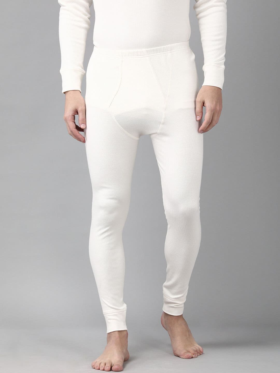Van Heusen Innerwear Men White Solid Warmtech Antibacterial Extra Warm Thermal Bottom - view 1