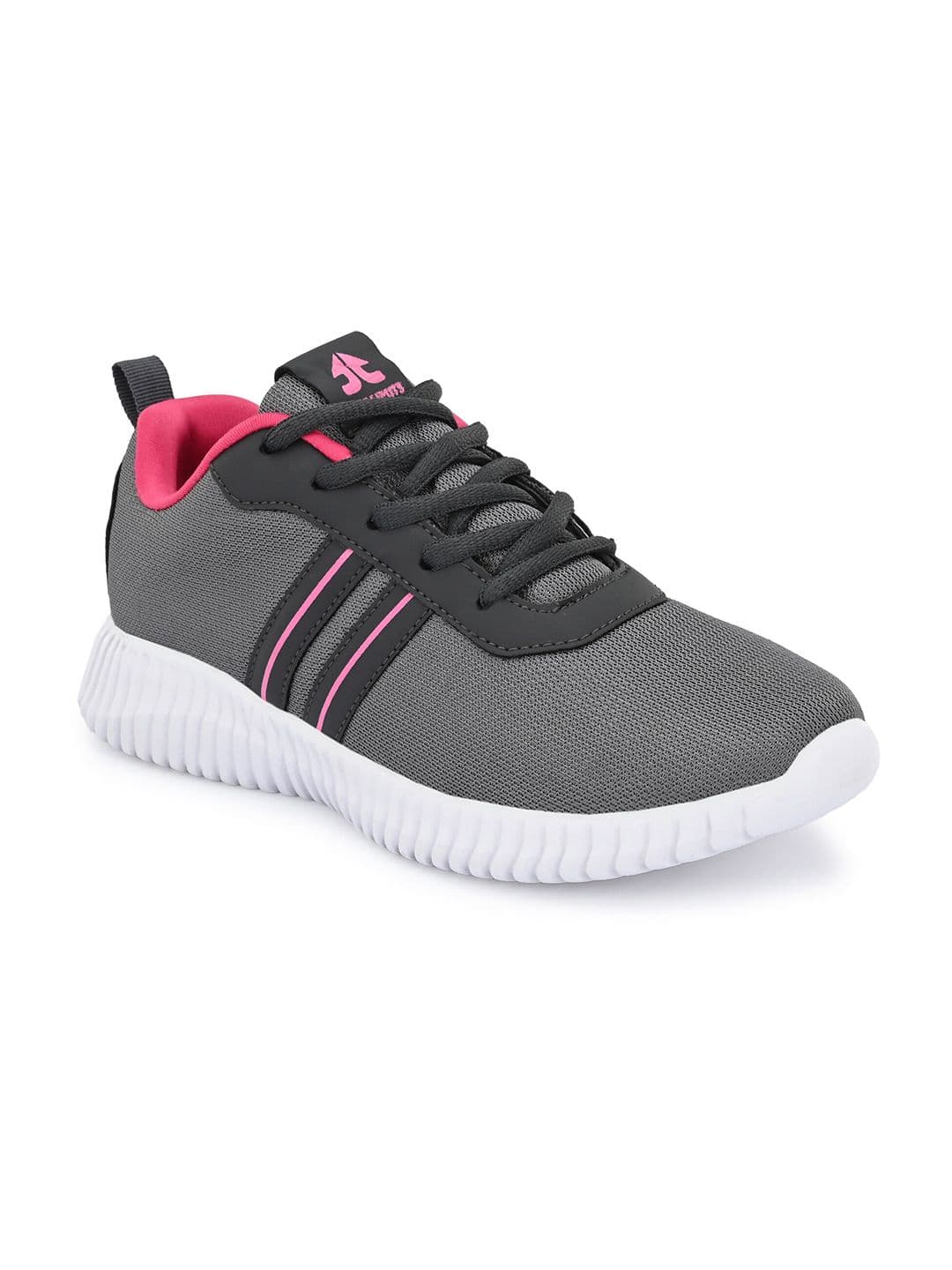 OFF LIMITS Women Grey & Fuchsia Mesh Non-Marking Running Sports Shoes - view 1