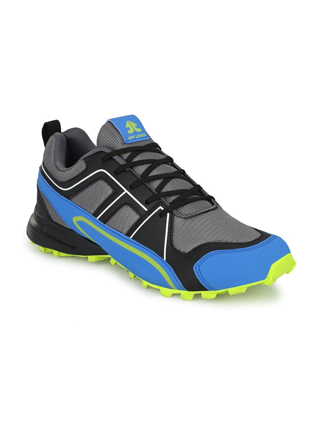 OFF LIMITS Men Black Grey & Blue Mesh Running Non-Marking Shoes - view 1