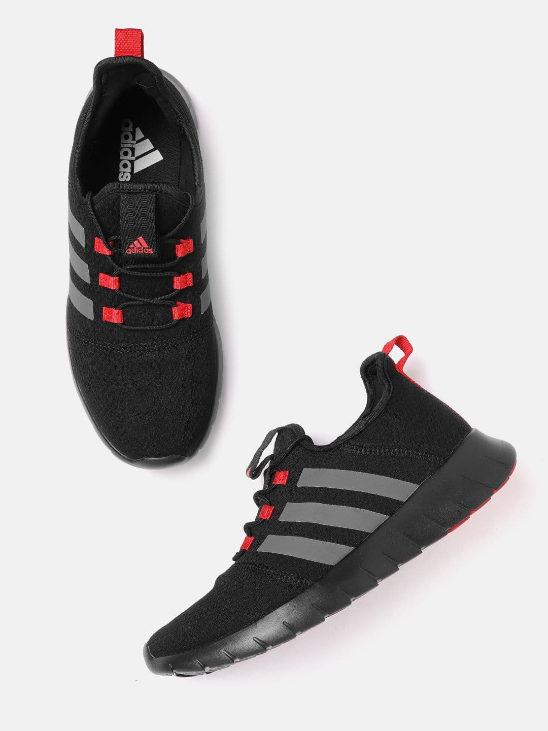 ADIDAS Men Black & Grey Woven Design Raygun Running Shoes - view 1