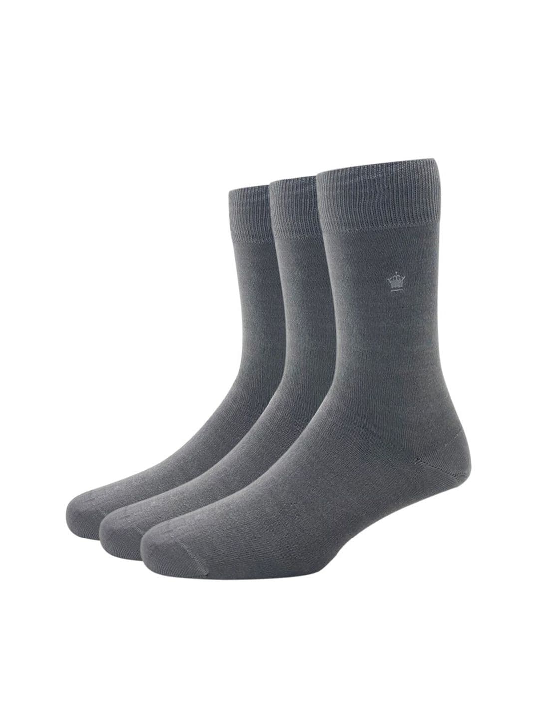 Louis Philippe Men Pack Of 3 Grey Cotton Calf Length Socks - view 1