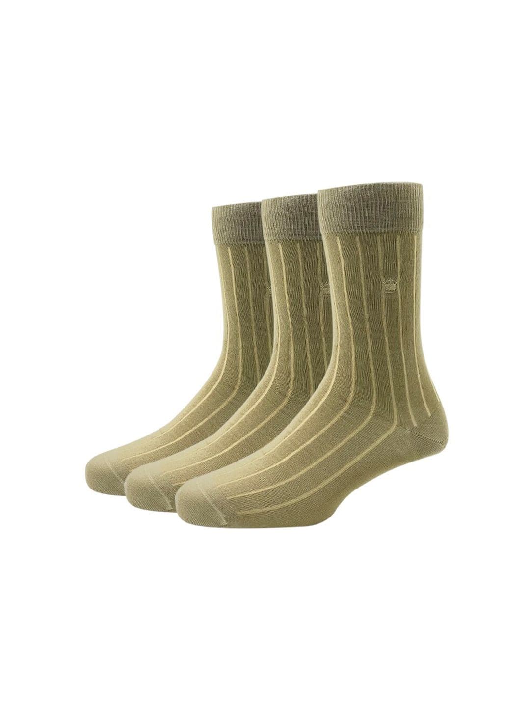 Louis Philippe Men Pack of 3 Beige Calf Length Socks - view 1
