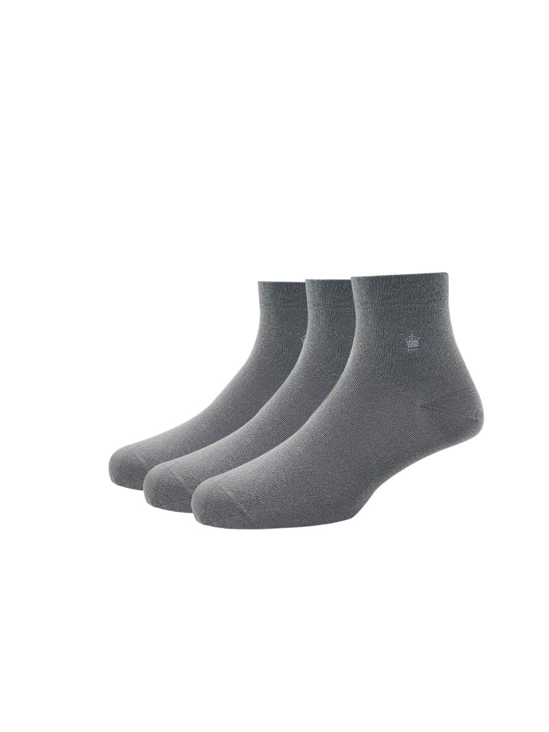 Louis Philippe Men Grey Pack of 3 Cotton Above-Ankle Length Socks - view 1