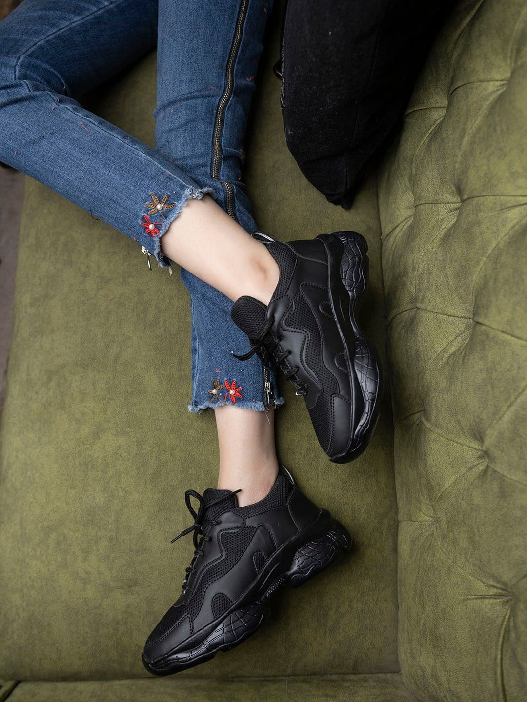 Shoetopia Women Black Walking Non-Marking Shoes - view 1