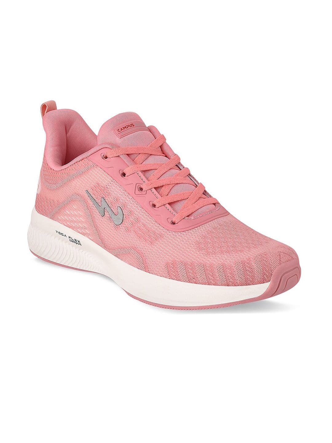 Campus Women SPRINKLE Pink Mesh Lace-up Running Shoes - view 1