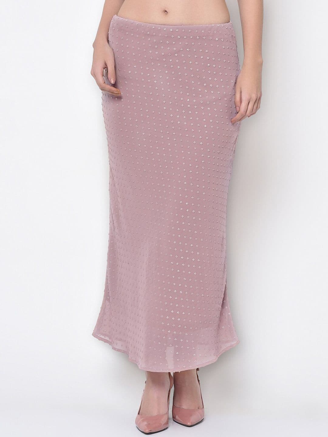 LELA Women Peach Colored Embellished Straight Skirt - view 1