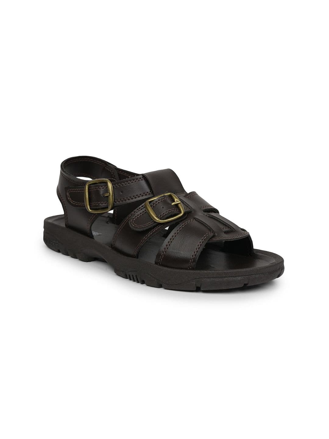 Liberty Men Black Solid Comfort Sandals with Buckle - view 1