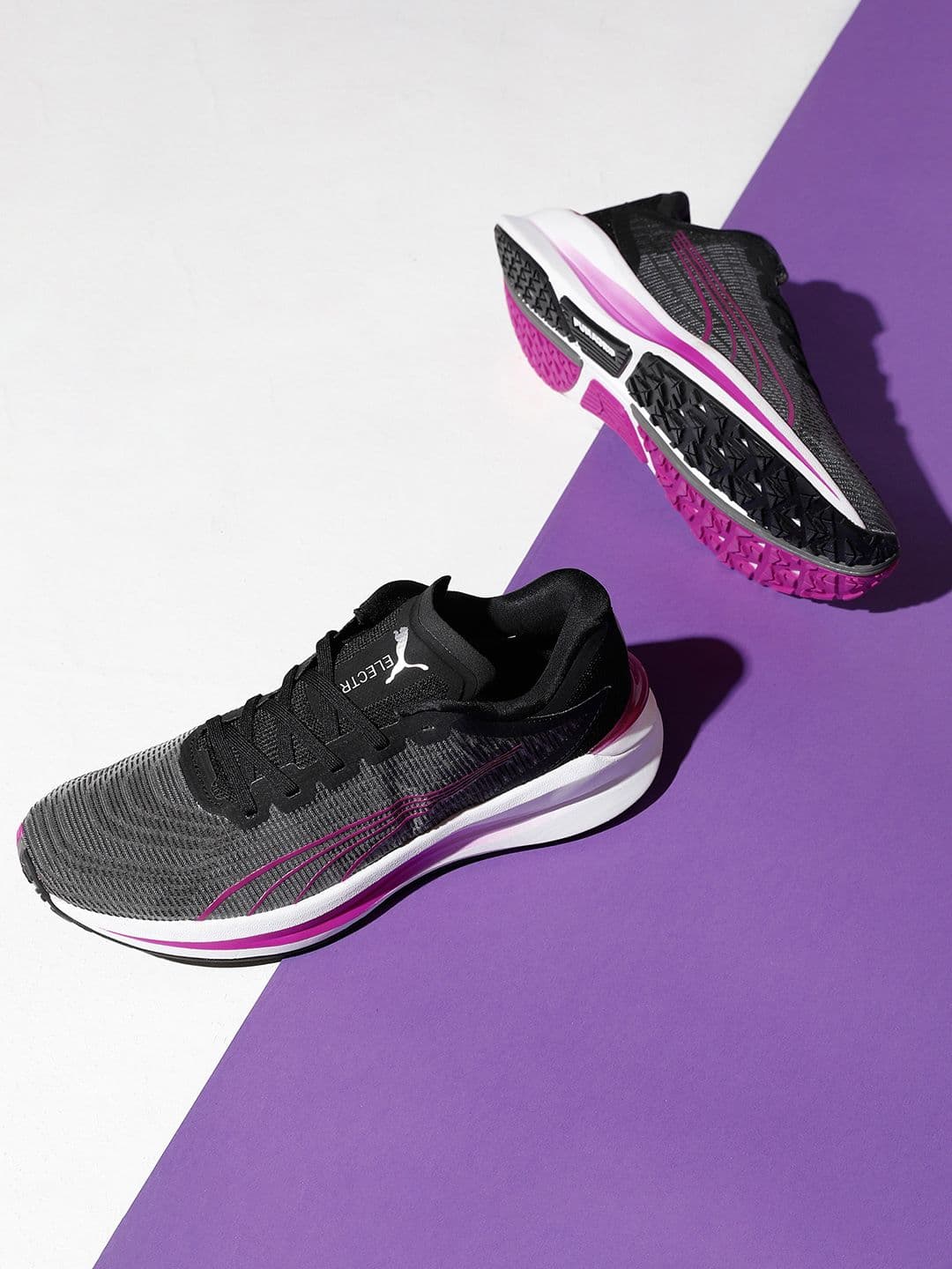 Puma Women Black Electrify Nitro Turn Running Shoes - view 1
