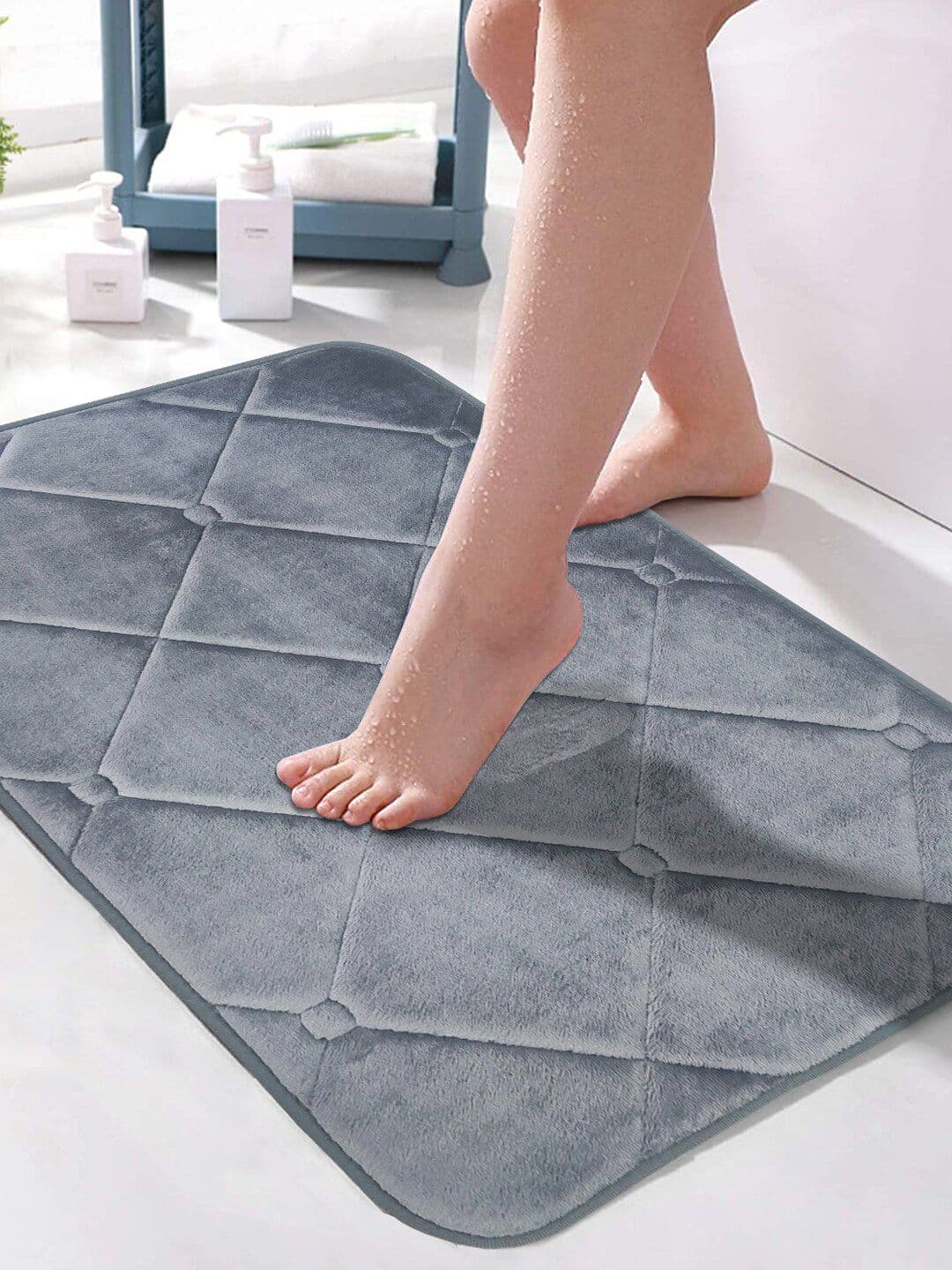BIANCA Grey Solid 2050 GSM Bath Rug - view 1