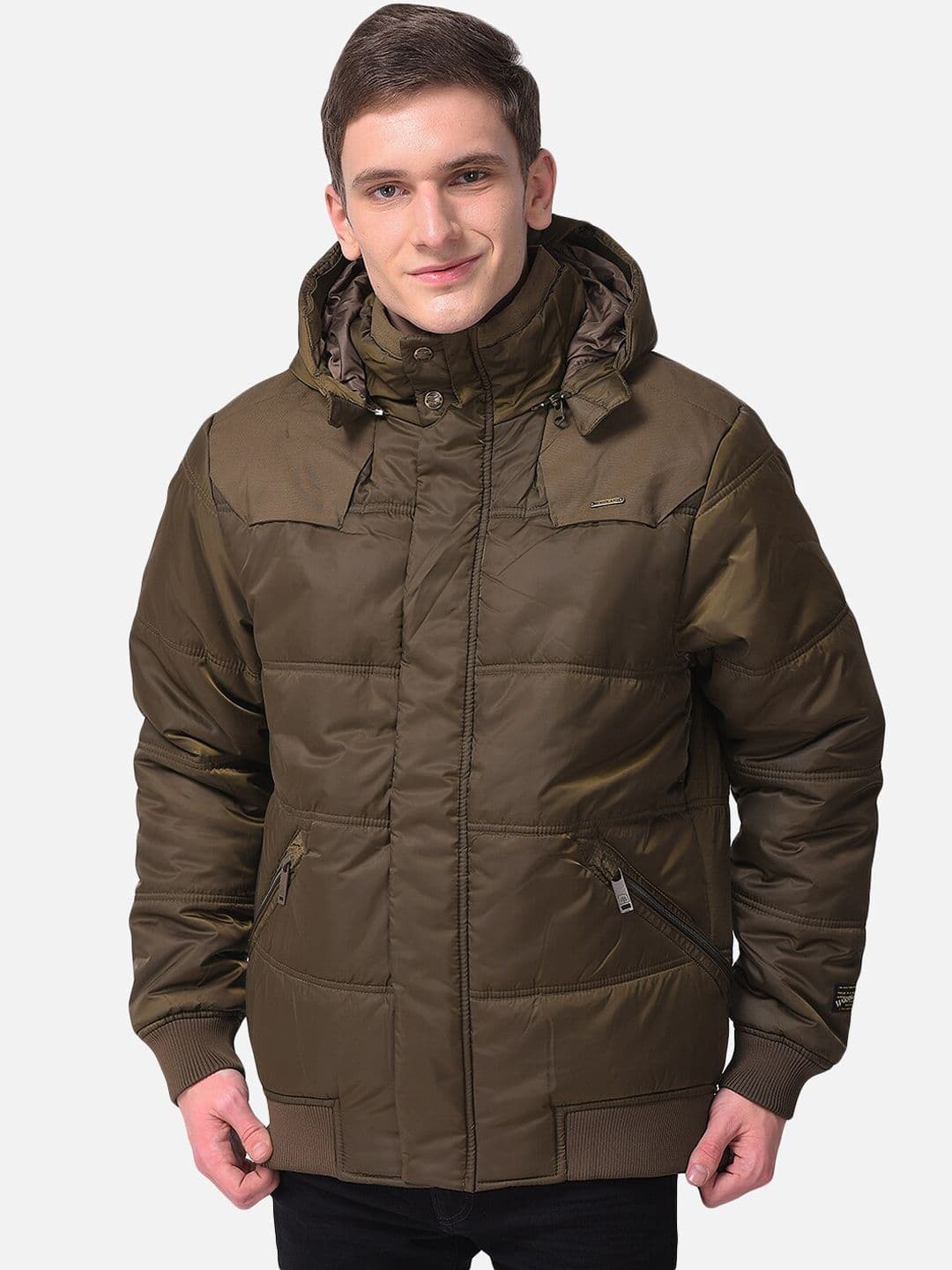 Woodland Men Gold-Toned Water Resistant Longline Puffer Jacket - view 1