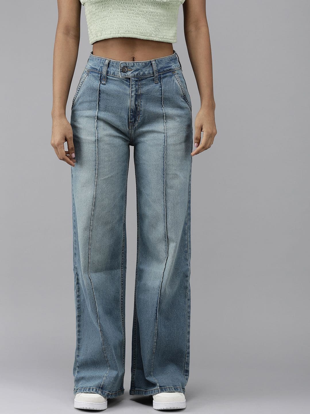 Roadster Women Indigo Wide Leg Light Fade Stretchable Casual Jeans - view 1