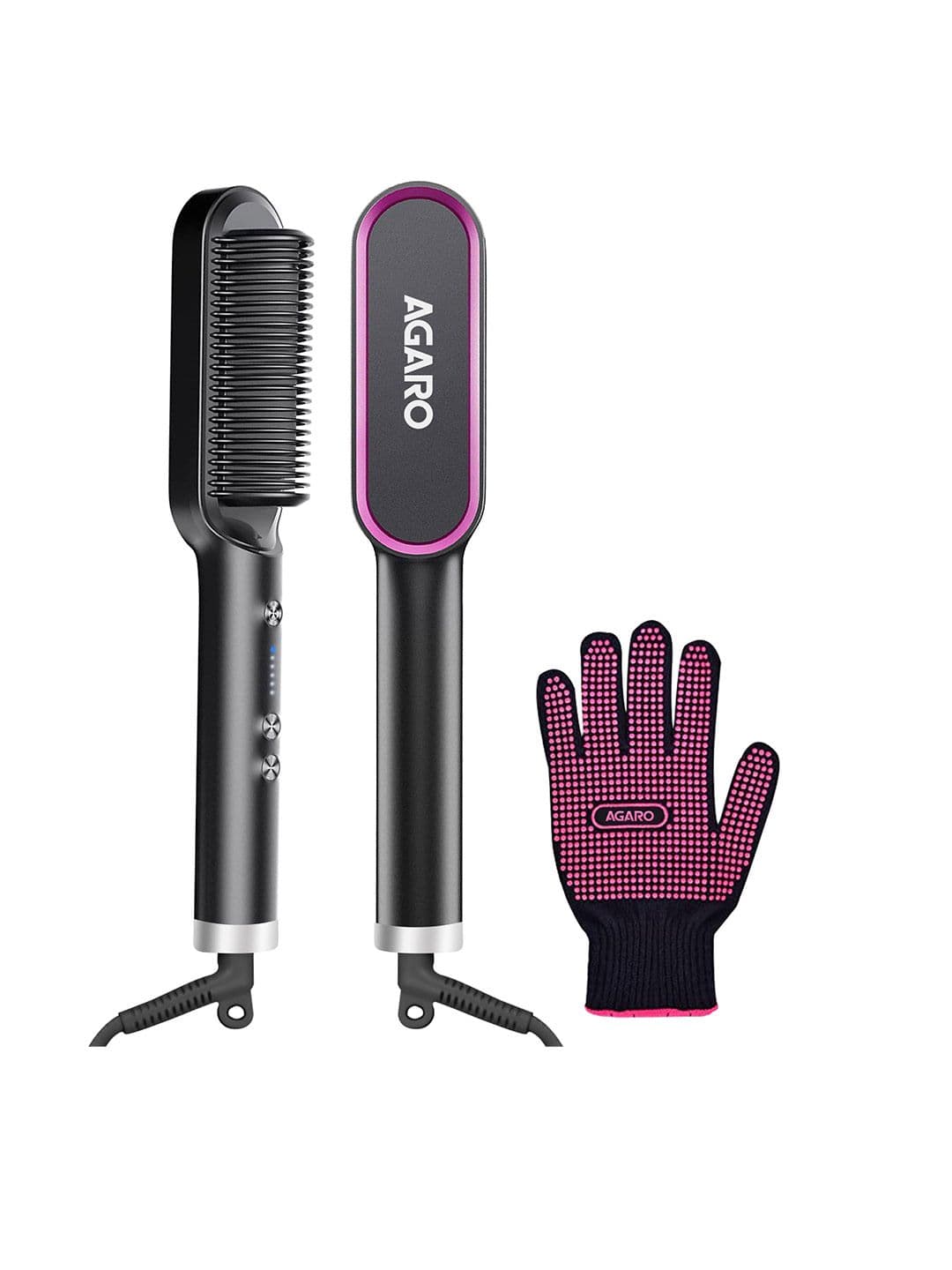 AGARO HSB2107 Fast Heating Hair Straightening Comb with Ionic Technology - Black - view 1