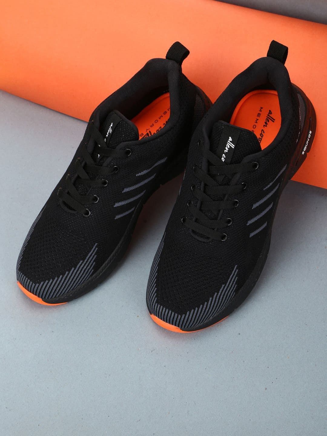 Allen Cooper Men Black Mesh Running Non-Marking Shoes - view 1
