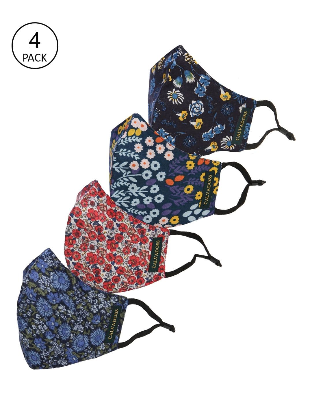 Calvadoss Men Pack Of 4 Assorted Cotton 3-Ply Reusable Outdoor Cloth Masks - view 1