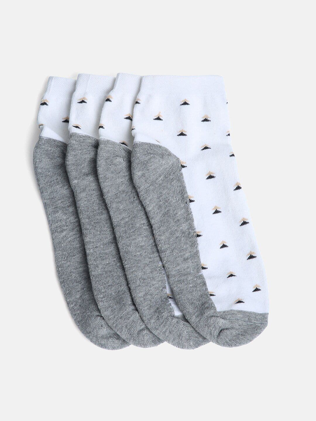 Kolor Fusion Men Pack Of 4 White Ankle-Length Socks - view 1