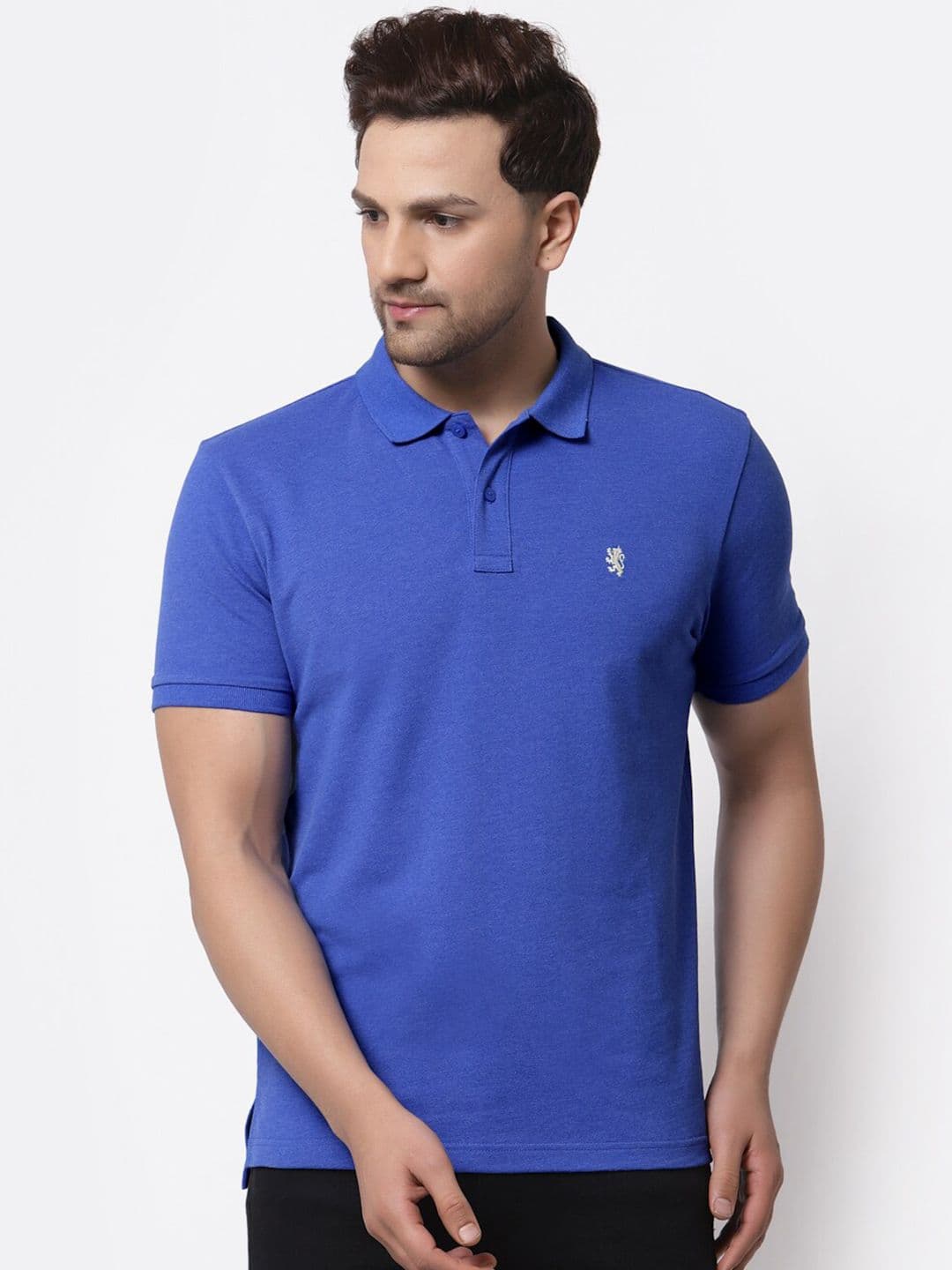 Red Tape Men Blue Regular Fit Polo Collar Cotton T-shirt - view 1