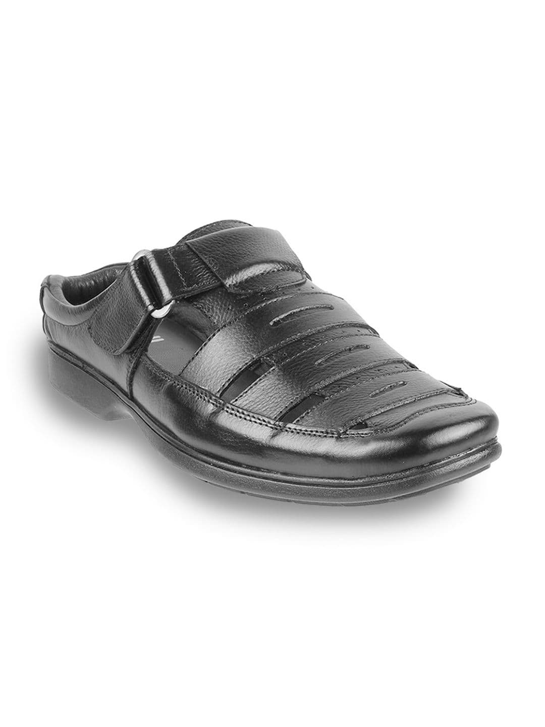 Mochi Men Black Leather Fisherman Sandals - view 1