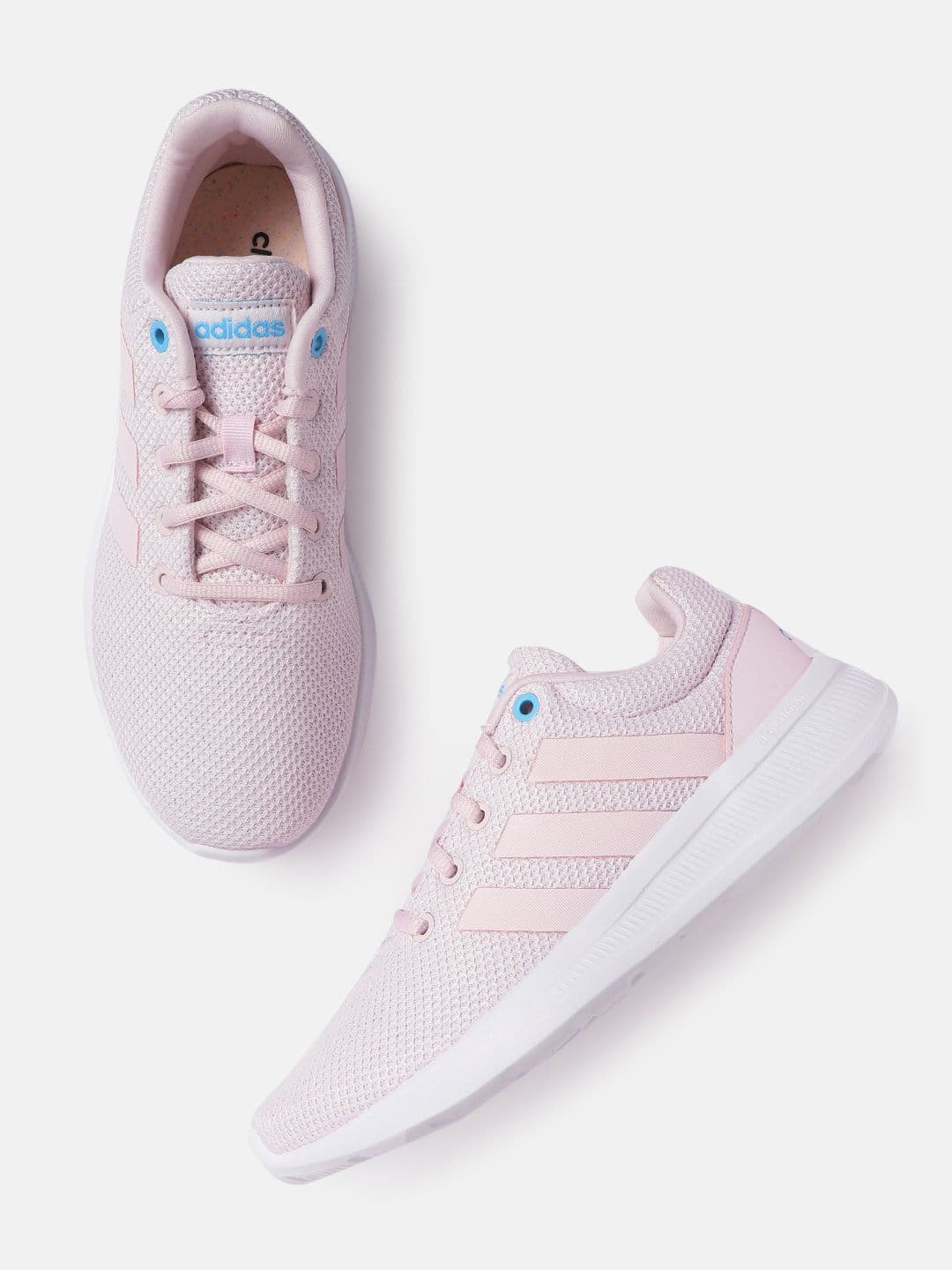 ADIDAS Women Pink & Blue Woven Design Cloudfoam Lite Racer Cln 2.0 Sustainable Running Shoes - view 1