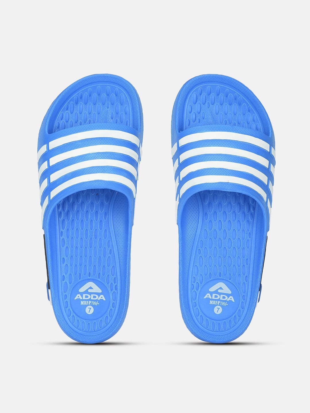 Adda Men Blue Striped Sliders - view 1