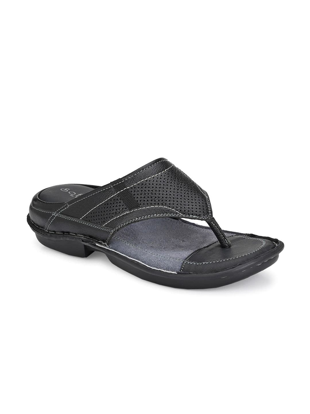SOFTIO Men Black Textured Comfort Sandals - view 1