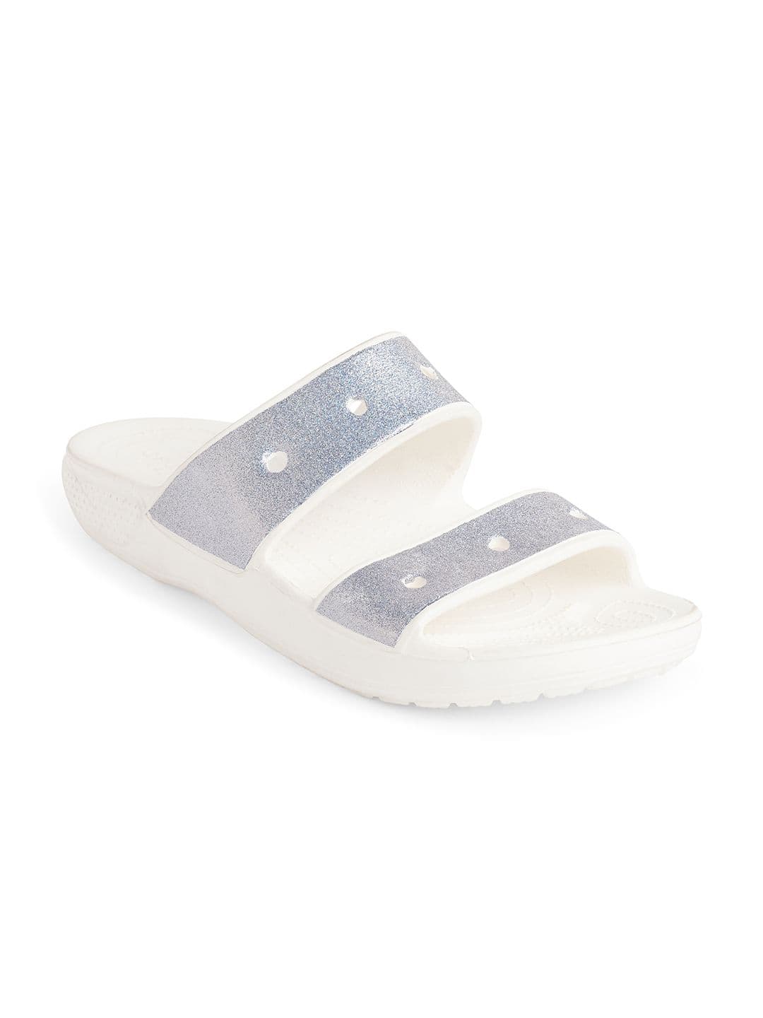 Crocs Unisex Off White & Silver-Toned Glitter II Comfort Sandals - view 1
