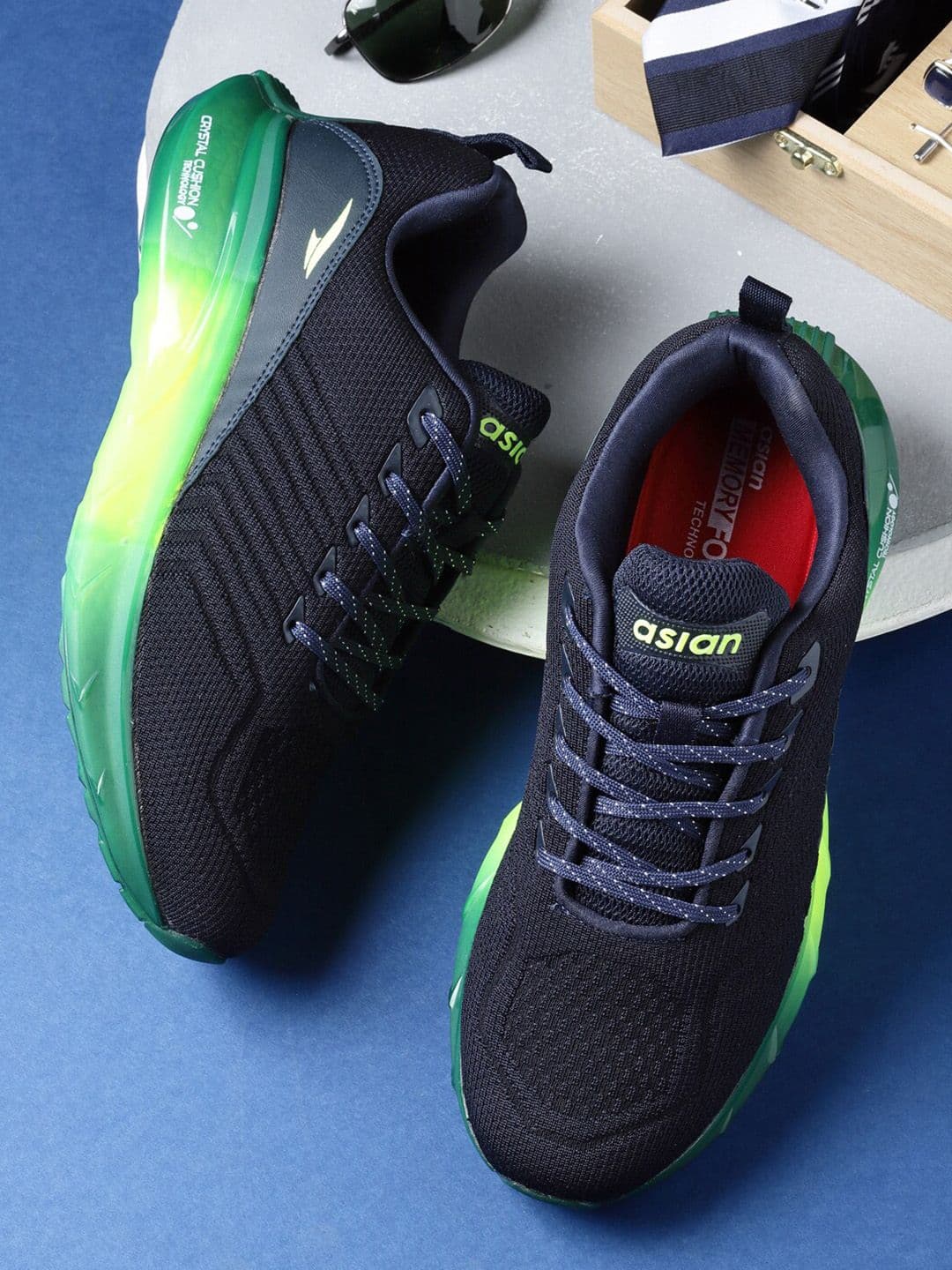 ASIAN Men Navy Blue Mesh Running Non-Marking Shoes - view 1