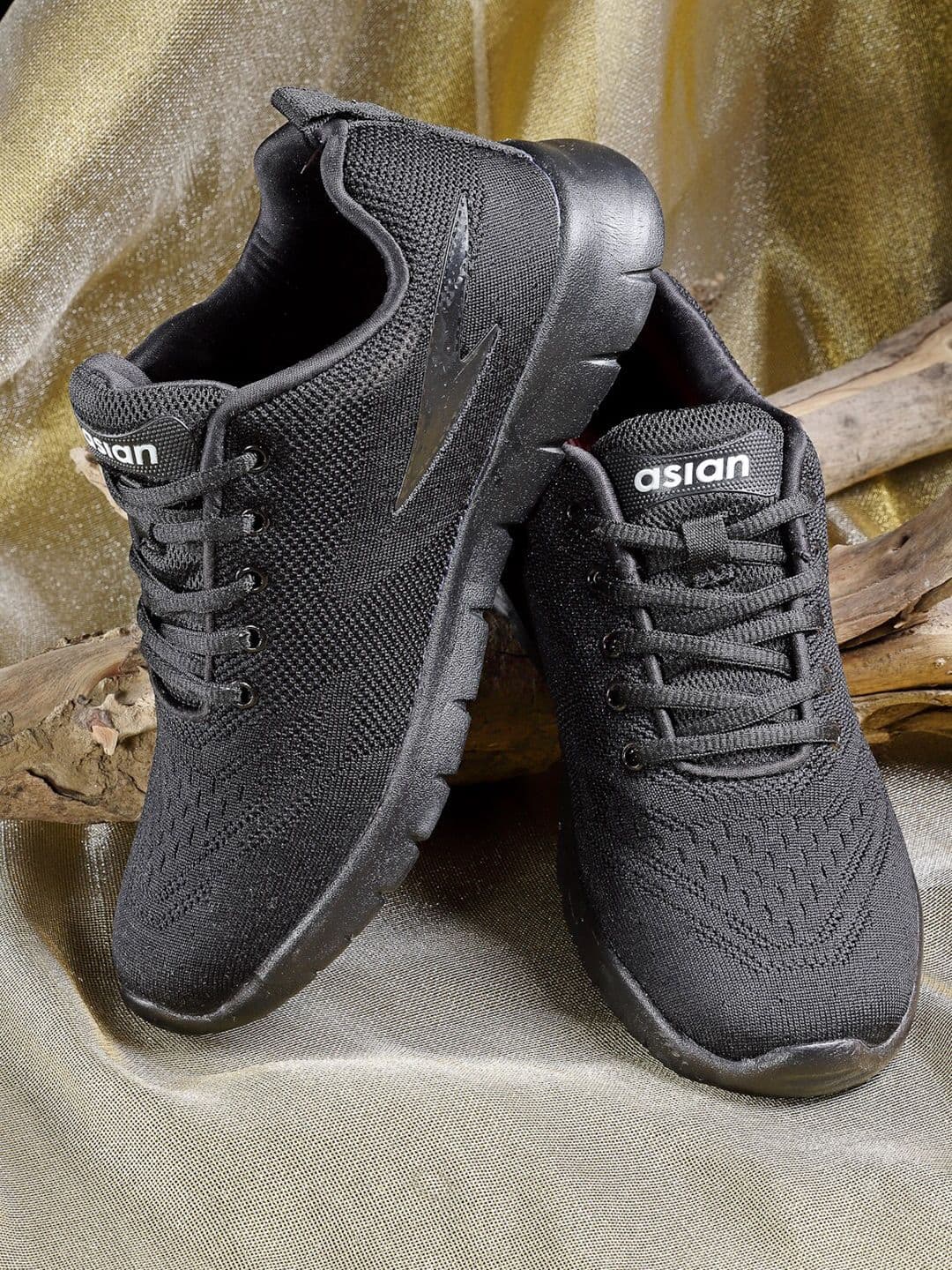 ASIAN Men Black Mesh Running Shoes - view 1