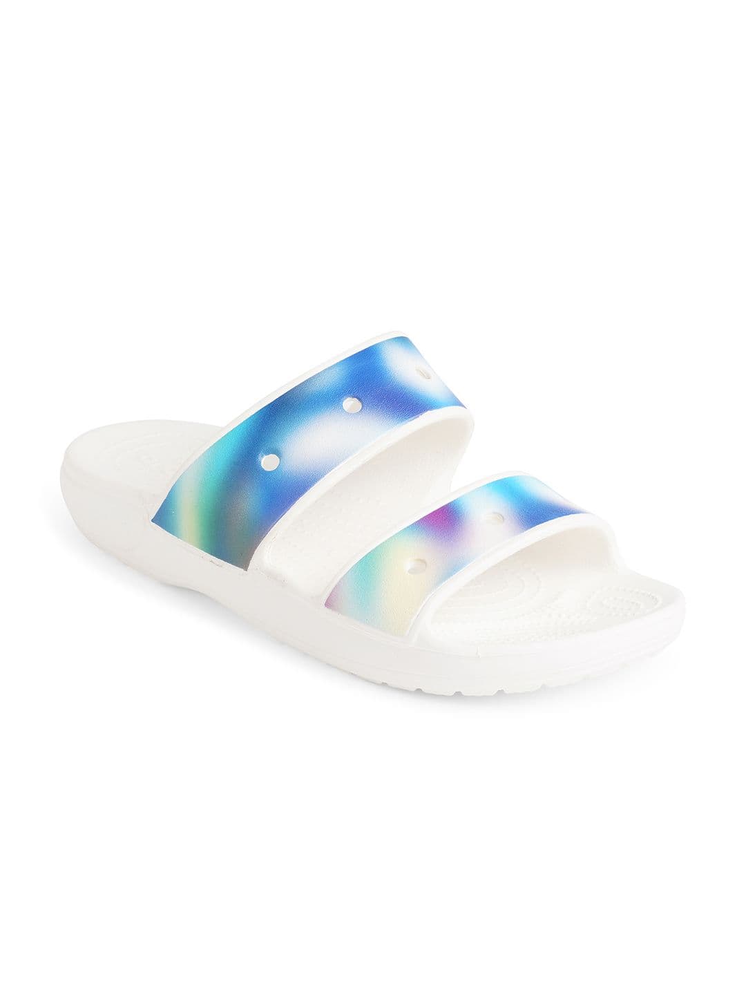 Crocs Unisex Blue & White Colourblocked Solarized Croslite Comfort Sandals with Cut-Outs - view 1
