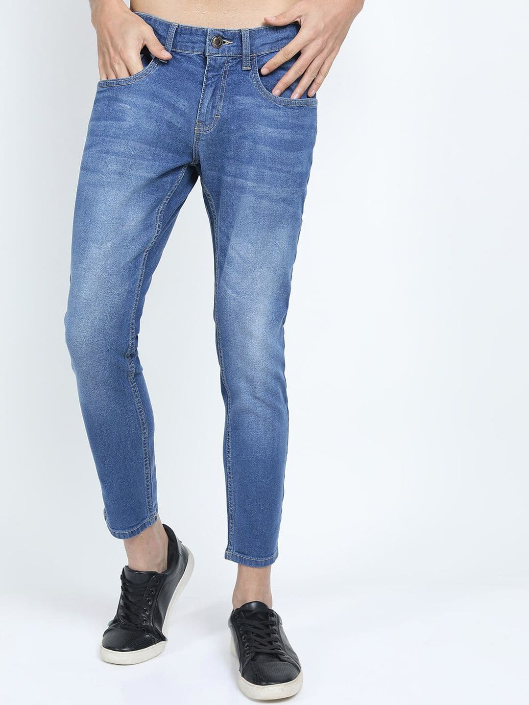 HIGHLANDER Men Blue Skinny Fit Light Fade Mid Rise Stretchable Jeans - view 1