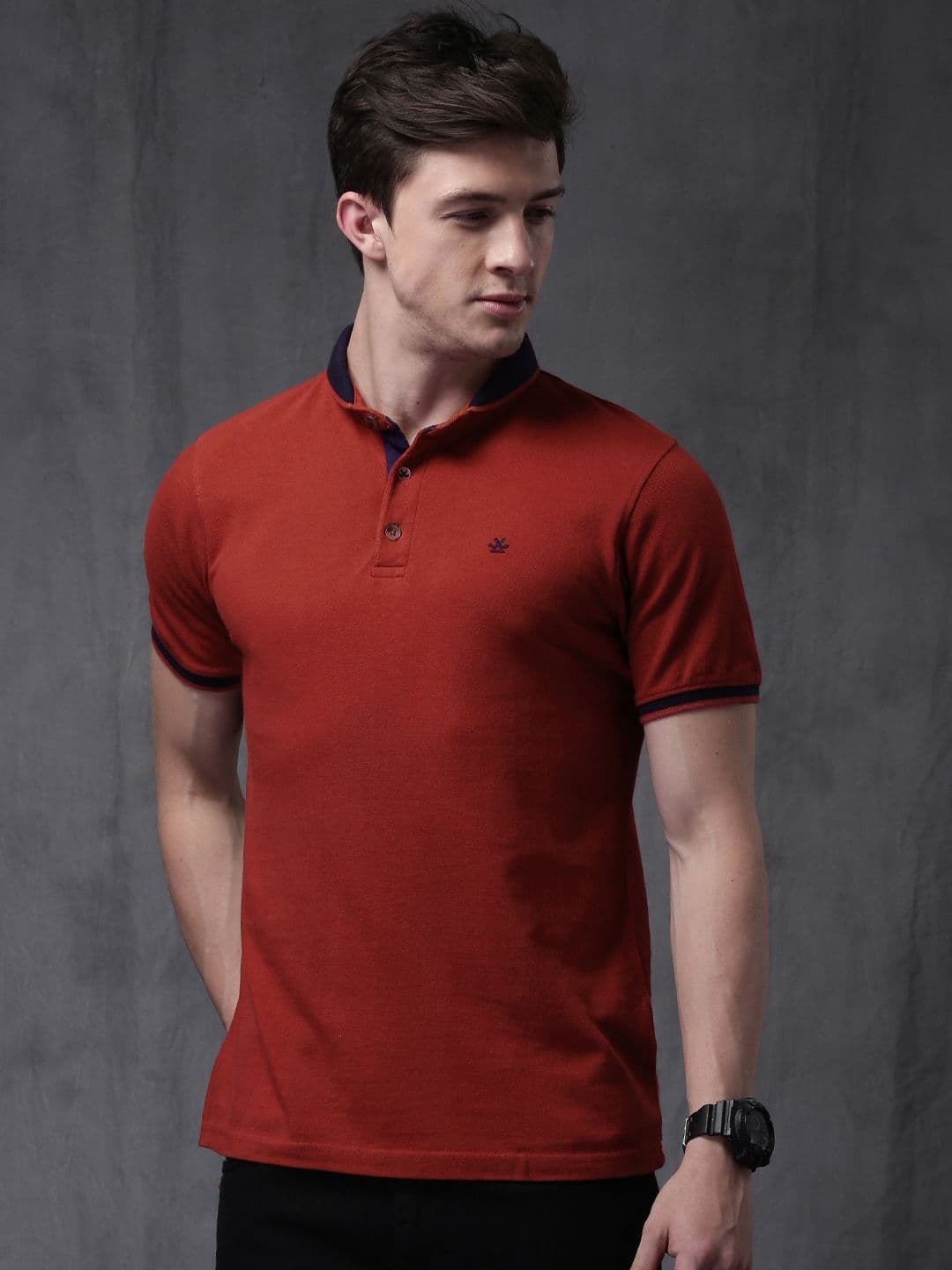WROGN Men Red Polo Cotton Pure Cotton T-shirt - view 1