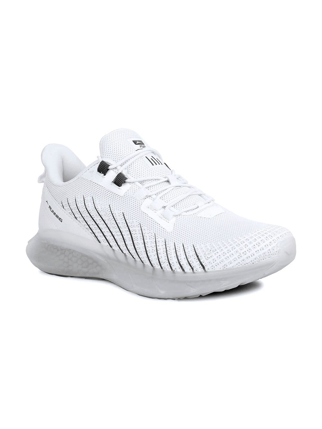 JQR Men BOUNCER White Mesh Lace-Up Running Shoes - view 1