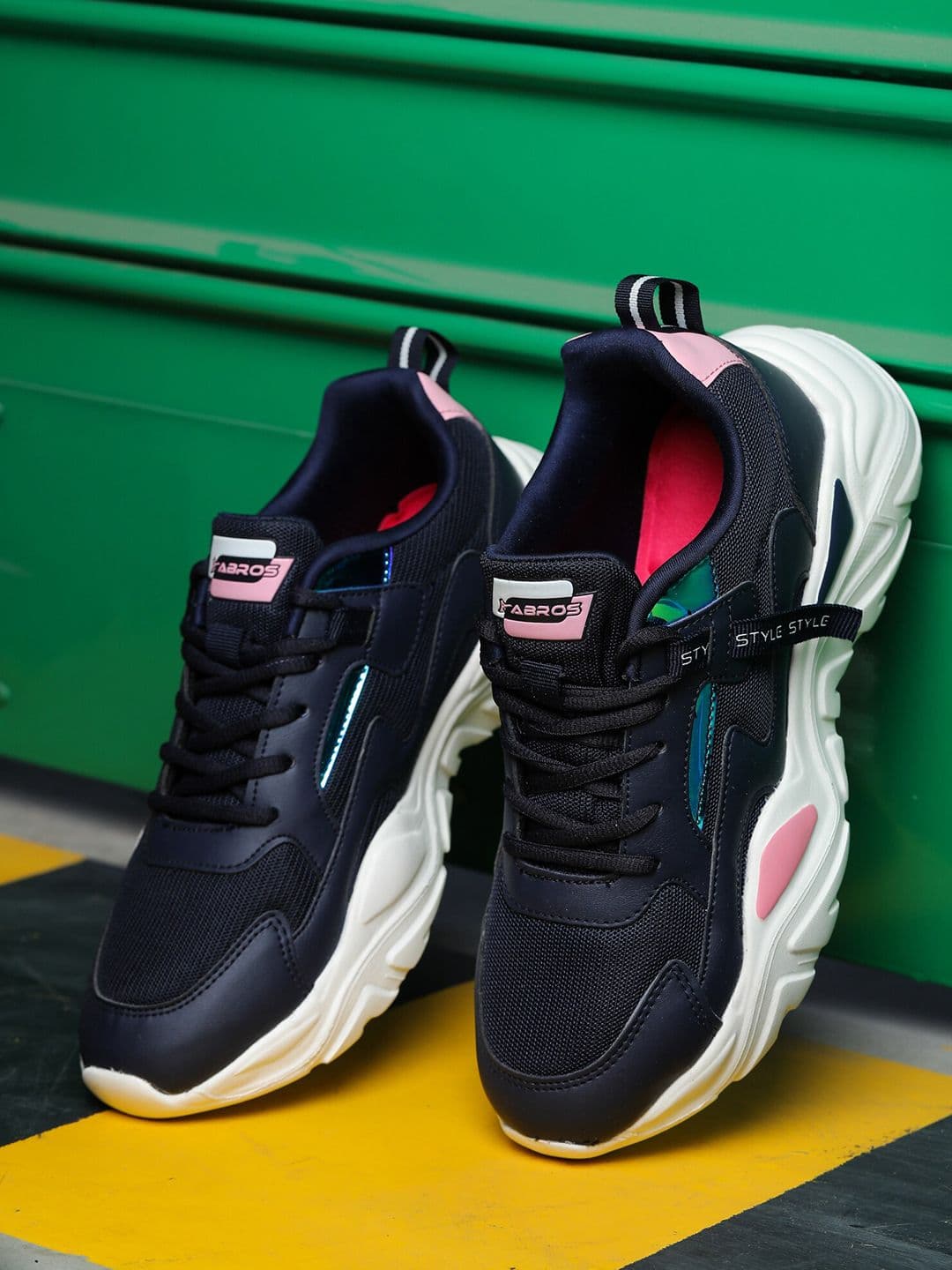 ABROS Women Navy Blue & White Mesh Running Shoes - view 1
