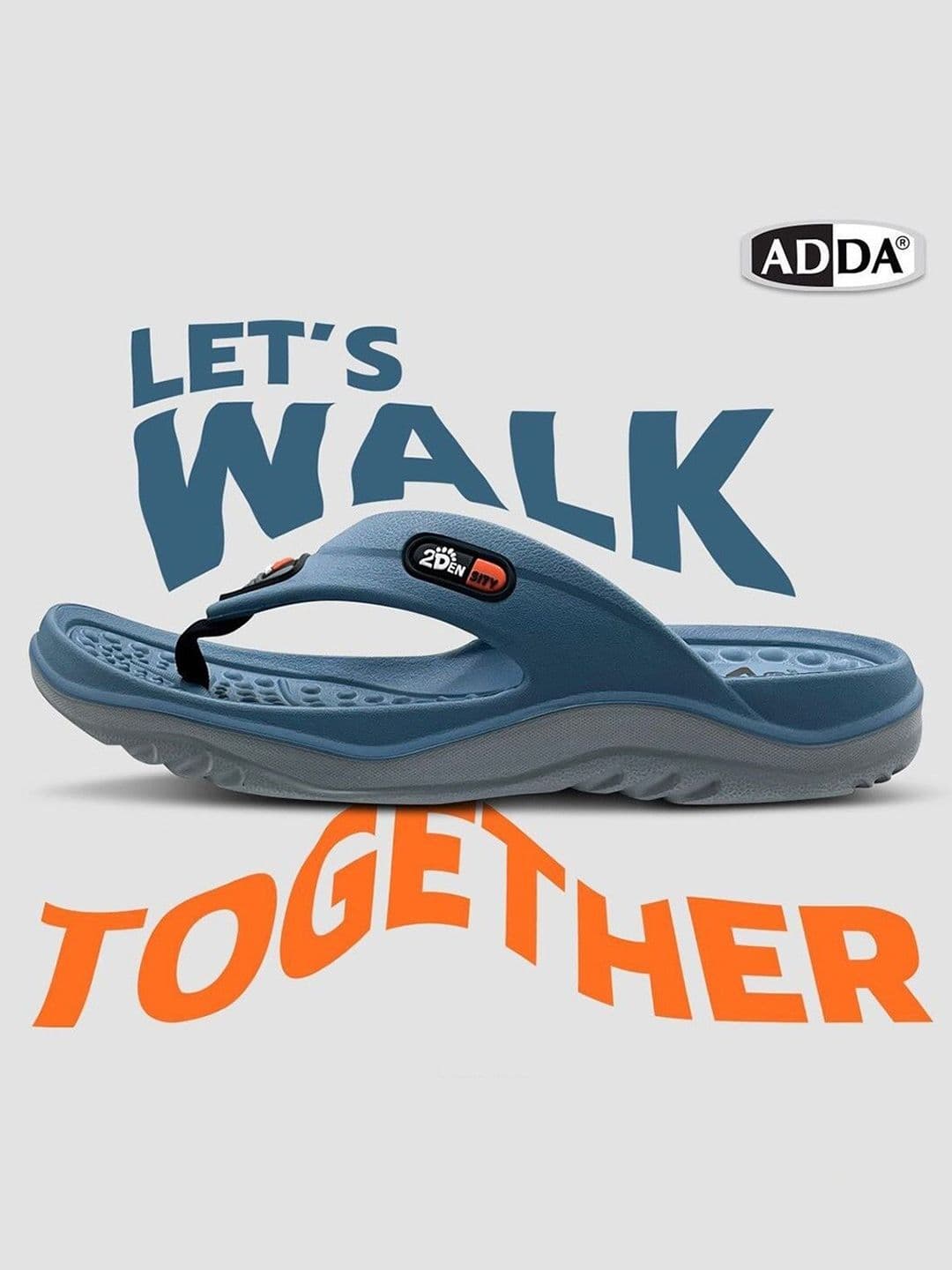 Adda Men Blue Rubber Thong Flip-Flops - view 1