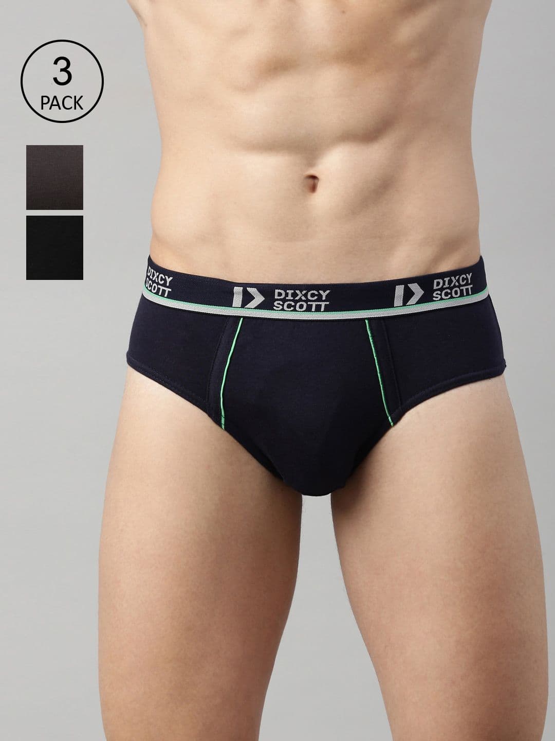 Dixcy Scott Originals Replay Men Pack of 3 Combed Cotton Breathable Sweat Absorbent Briefs - view 1