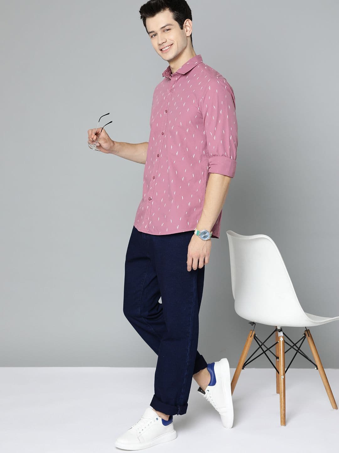 Mast & Harbour Men Purple Printed Casual Shirt - view 1