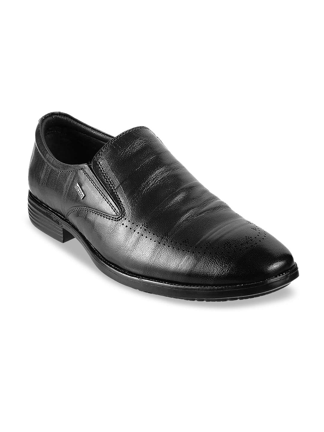 Mochi Men Black Solid Leather Formal Shoes - view 1