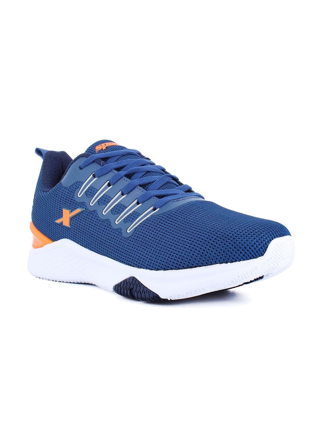 Sparx Men Blue & Orange Mesh Running Non-Marking Shoes - view 1