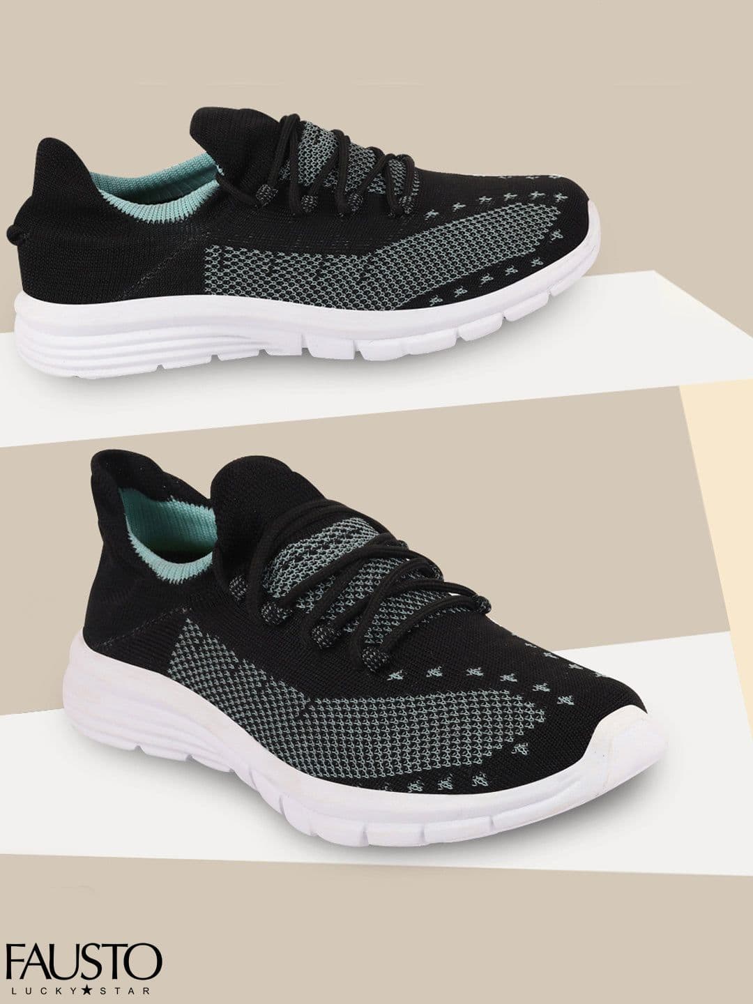 FAUSTO Men Green Mesh Running Shoes - view 1