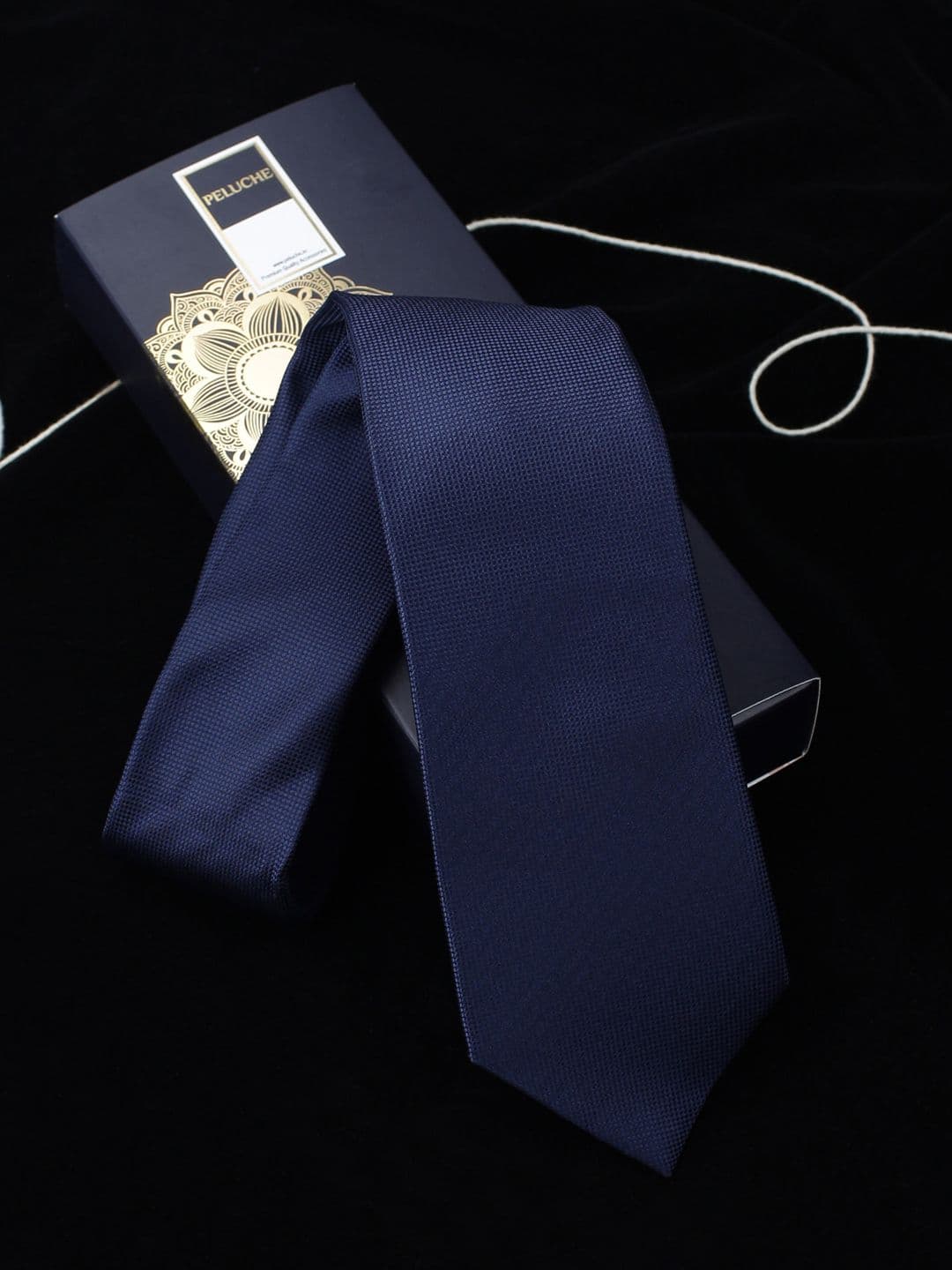 PELUCHE Men Blue Solid Broad Tie - view 1